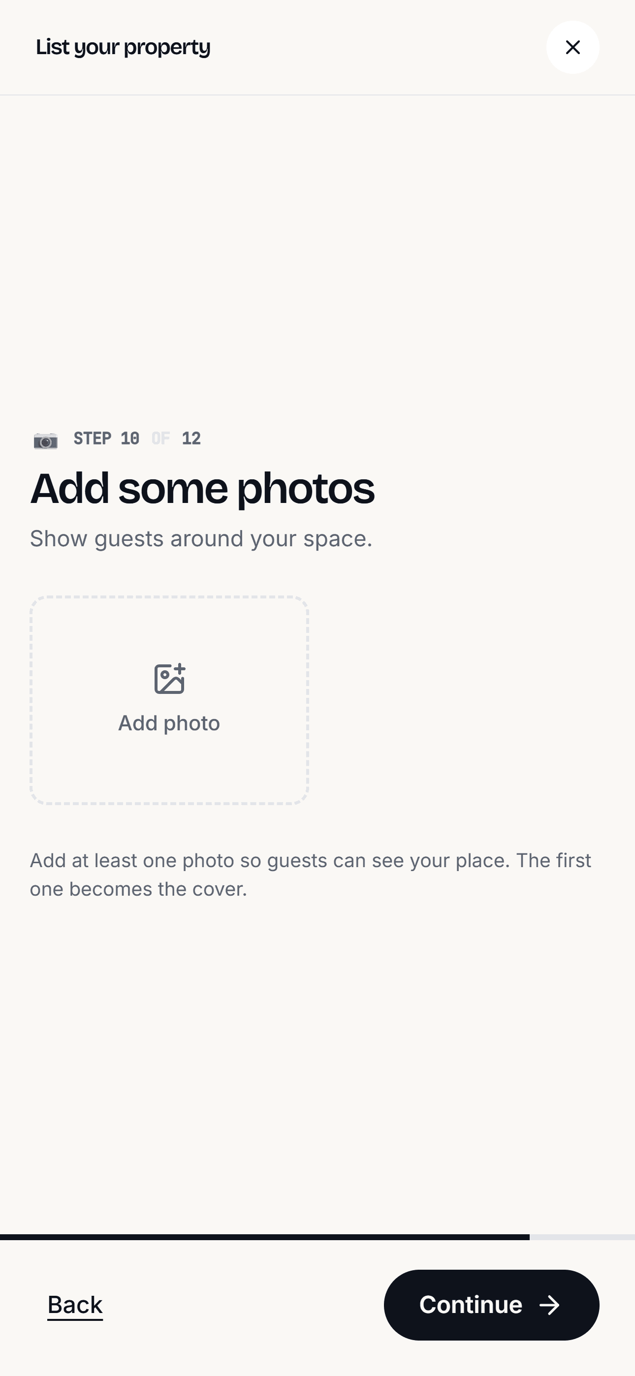Listing wizard photo grid with several uploaded property images.