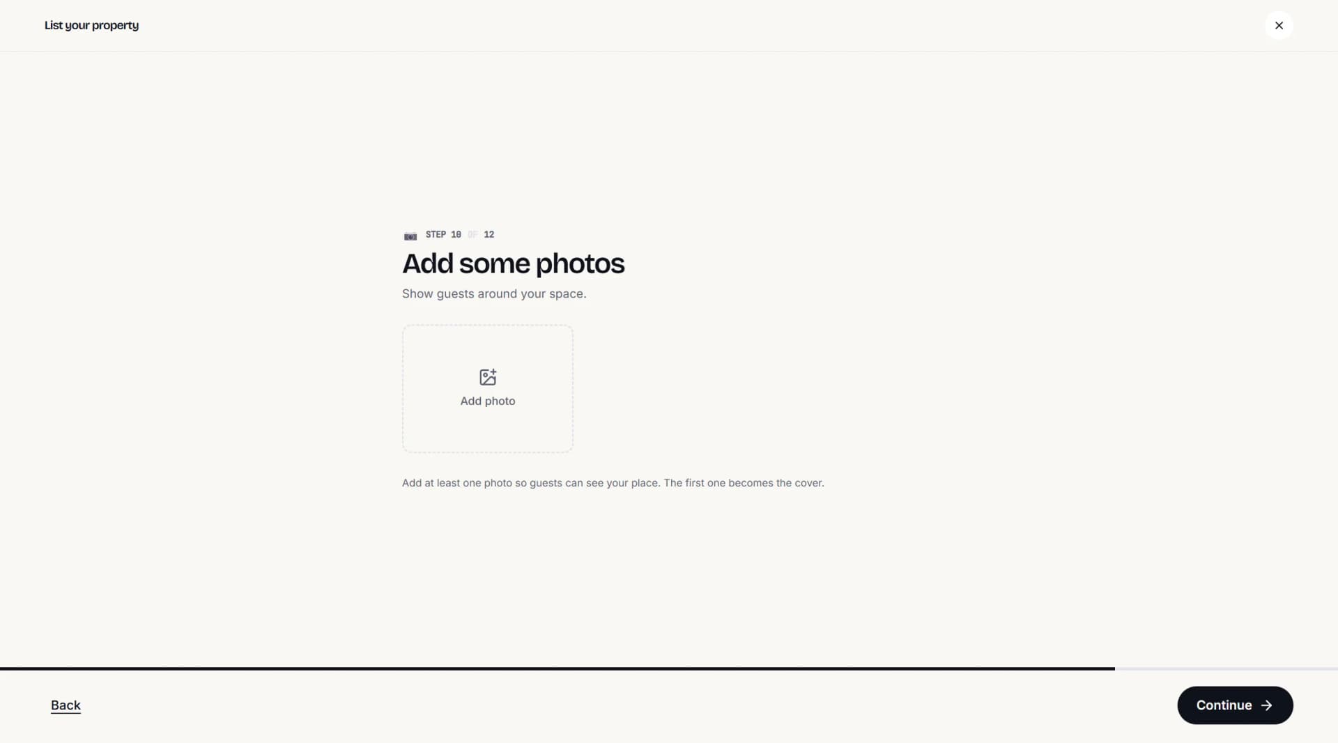Listing wizard photo grid with several uploaded property images.